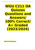WGU C211 OA Quizzes Questions and Answers/ 100% Correct/ A+ Graded (2023/2024)
