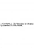 ATI MATERNAL NEW BORN OB EXAM 2023 QUESTIONS AND ANSWERS.