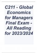C211 - Global Economics for Managers Final Exam - All Reading for 2023/2024
