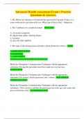 Advanced Health Assessment Exam 1 Practice Questions & Answers