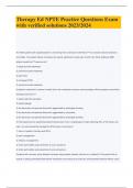 Therapy Ed NPTE Practice Questions Exam with verified solutions 2023&sol;2024