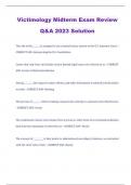 Victimology Midterm Exam Review Q&A 2023 Solution