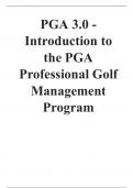 PGA 3.0 - Introduction to the PGA Professional Golf Management Program