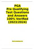 PGA  Pre Qualifying Test Questions and Answers 100% Verified (2023/2024)