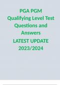 PGA PGM Qualifying Level Test Questions and Answers  LATEST UPDATE 2023/2024