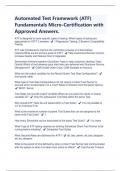 Automated Test Framework &lpar;ATF&rpar; Fundamentals Micro-Certification PACKAGE DEAL &vert; BUNDLE contains latest exam quiz and a complete study guide&period; - Guaranteed Success&period; 