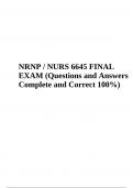 NRNP / NURS 6645 FINAL EXAM Questions With Answers Latest Update 202/2024 | GRADED