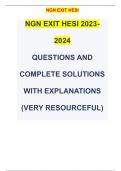 NGN EXIT HESI 2023-2024 QUESTIONS AND COMPLETE SOLUTIONS WITH EXPLANATIONS &lpar;VERY RESOURCEFUL&rpar;