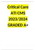 Critical Care ATI CMS 2023/2024 GRADED A+