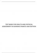 TEST BANK FOR HEALTH AND PHYSICAL ASSESSMENT IN NURSING D’AMICO 2ND EDITION