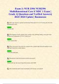 Exam 2&colon; NUR 2356&sol; NUR2356 Multidimensional Care I&sol; MDC 1 Exam &vert; Grade A&vert; Questions and Verified Answers&vert; 2023&sol; 2024 Update &vert; Rasmussen
