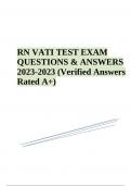 RN VATI EXAM QUESTIONS WITH ANSWERS LATEST 2023-2023 | GRADED