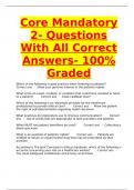 Core Mandatory 2 Exam Questions And Answers All Correct 