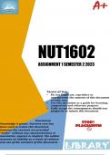 NUT1602 Assignment 1 (ANSWERS) Semester 2 2023 (214796) - DUE 28 August 2023
