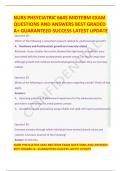 NURS PHSYCIATRIC 6645 MIDTERM EXAM QUESTIONS AND ANSWERS BEST GRADED A&plus; GUARANTEED SUCCESS LATEST UPDATE