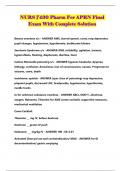 NURS 7430 Pharm For APRN Final Exam With Complete Solution