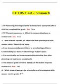 LETRS Unit 2 Session 8 Questions and Answers (2022/2023) (Verified Answers)