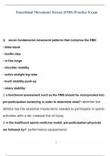 Functional Movement Screen &lpar;FMS&rpar; Practice Exam 2023 Questions and Answers&lpar;Verified Answers&rpar;