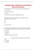 Administration: (sanitarian exam) questions with correct answers