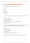 Ch. 21 Lehninger biochem test| Questions and Answers  with complete