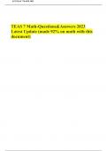 TEAS 7 Math-Questions&Answers 2023 Latest Update (made 92% on math with this document)