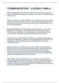 'COMMUNICATION' - LUCENA V NMLA&vert;UPDATED&VERIFIED&vert;100&percnt; SOLVED&vert;GUARANTEED SUCCESS