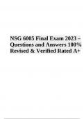 NSG 6005 Final Exam Questions With Answers | Latest Update 2023/2024 | VERIFIED