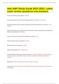 Hesi A&P Study Guide 2021-2022&period; Latest exam review questions and answers&period;