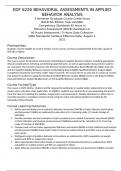 EDF 6226 BEHAVIORAL ASSESSMENTS IN APPLIED BEHAVIOR ANALYSIS