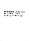 NURS 5315 Gastrointestinal Module 9 Exam Questions With Answers | Latest Update 2023/2024 | 100% VERIFIED