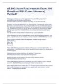 AZ 900: Azure Fundamentals Exam| 196 Questions With Correct Answers| Verified!!