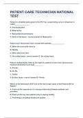 PATIENT CARE TECHNICIAN NATIONAL TEST&vert;UPDATED&VERIFIED&vert;100&percnt; SOLVED&vert;GUARANTEED SUCCESS