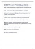 PATIENT CARE TECHNICIAN EXAM&vert;UPDATED&VERIFIED&vert;100&percnt; SOLVED&vert;GUARANTEED SUCCESS