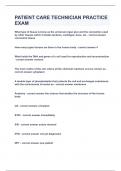 PATIENT CARE TECHNICIAN PRACTICE EXAM&vert;UPDATED&VERIFIED&vert;100&percnt; SOLVED&vert;GUARANTEED SUCCESS