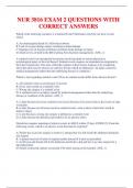 NUR 3816 EXAM 2 QUESTIONS WITH  CORRECT ANSWERS