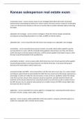 Kansas salesperson real estate exam 2023 with 100&percnt; correct answers