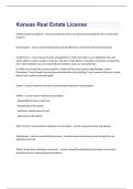 Kansas Real Estate License exam 2023 with 100&percnt; correct answers