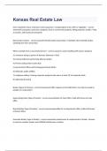 Kansas Real Estate Law exam 2023 with 100&percnt; correct answers