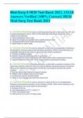 Med-Surg  HESI Test Bank 2023,8Versions All Answers Verified {100% Correct} HESI Med-Surg Test