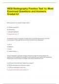 HESI Radiography Practice Test 1a&period; Most Examined Questions and Answers&period; Graded A&plus;