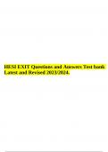 HESI EXIT Questions and Answers Test bank Latest and Revised 2023/2024.