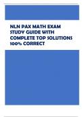 NLN PAX MATH EXAM  STUDY GUIDE WITH  COMPLETE TOP SOLUTIONS  100% CORRECT