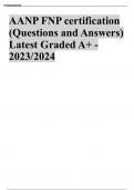 AANP FNP certification (Questions and Answers) Latest Graded A+ - 2023/2024