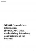NR 661 General class information (boards, NPI, DEA, credentialing, interviews, contracts info at the bottom)