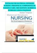 Test Bank&colon; Maternal-Newborn Nursing&colon; The Critical Components of Nursing Care&comma; 3rd Edition&comma; Roberta Durham&comma; Linda Chapman latest update 2023