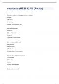 vocabulary HESI A2 V2 &lpar;Retake&rpar; exam 2023 with 100&percnt; correct answers