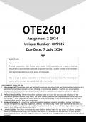 OTE2601 Assignment 2 (ANSWERS) 2024 - DISTINCTION GUARANTEED