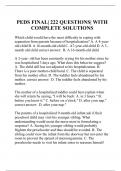 PEDS FINAL| 222 QUESTIONS| WITH COMPLETE SOLUTIONS