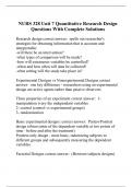 NURS 328 Unit 7 Quantitative Research Design Questions With Complete Solutions.