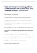 Regis University Pharmacology I Exam 4 questions and 100&percnt; correct answers